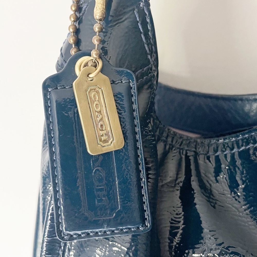 Blue Coach Patent Leather Maggie Bag - Picture 10 of 10